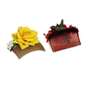 Multicolor Indo Western Hair Comb Pins Set of 3 for Women