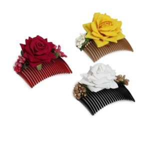 Multicolor Indo Western Hair Comb Pins Set of 3 for Women
