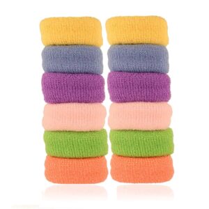 Multicolor Woolen Jumbo Hair Rubber Bands Set of 12 for Women