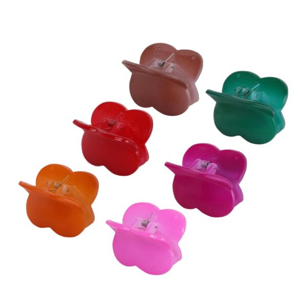 Accessher Women Set of 6 Claw Clips Acrylic Material Medium