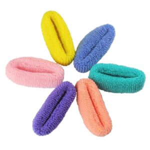 Multicolour Cotton Soft Fabric Hair Rubber Bands Pack of 24 for Women