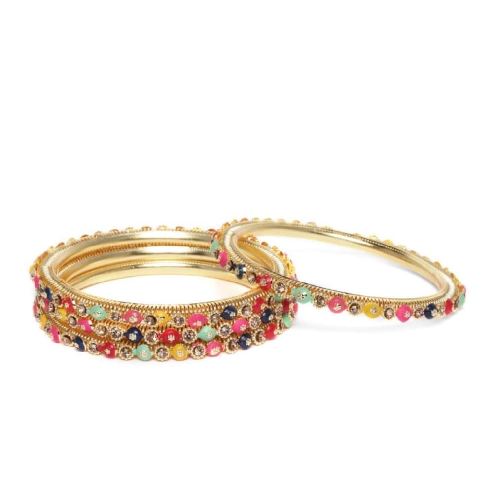 AccessHer jewellery multicolor colorful enamel metal bangles
