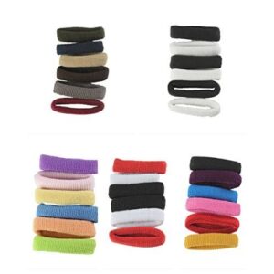 Multicolour Fabric Hair Ties Rubber Bands Pack of 30 for Girls and Women