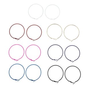Multicolour Metallic Big Hoop Earrings Pack of 7 for Women