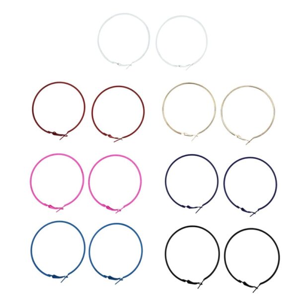 ACCESSHER Multicolour Brass Big Round Hoop Earrings for