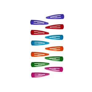 Multicolour Metallic Hair Tic Tac Pins Set of 12 for Women