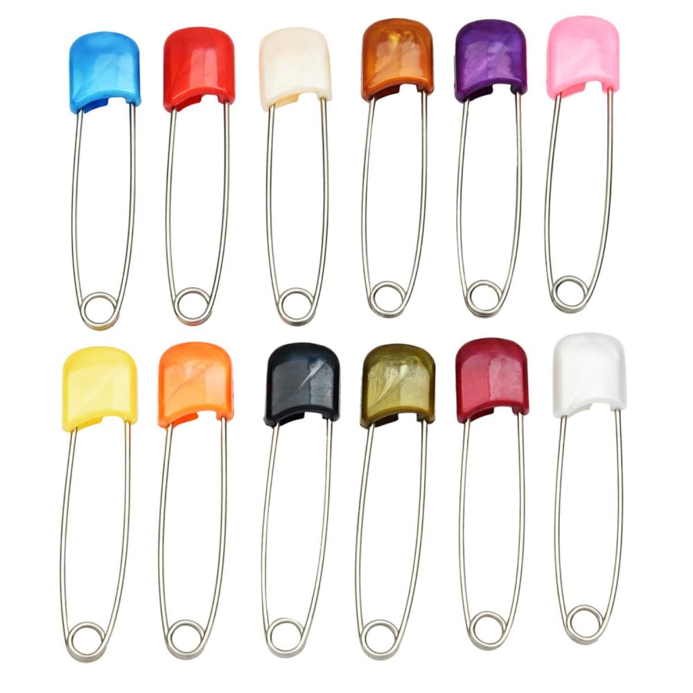 Multicolour Brass Safety Pins Pack of 12-BR0119SNYP51M