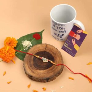 Multicolour Peacock Design Enamel Rakhi with Greeting Card for Brother & Gifting