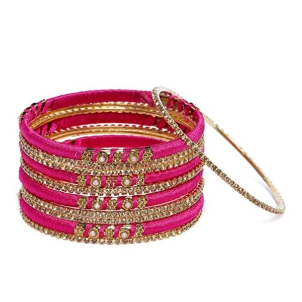 AccessHer Jewellery Bridal set 6 colors of silk thread