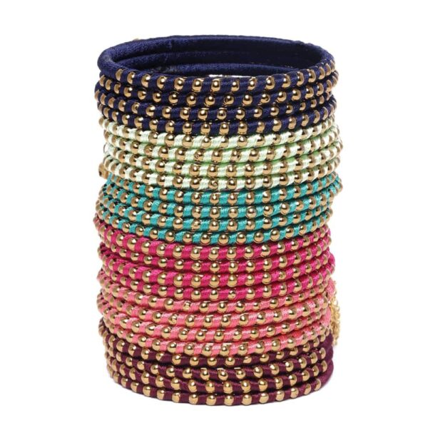 AccessHer Jewellery Bridal set 6 colors of silk thread