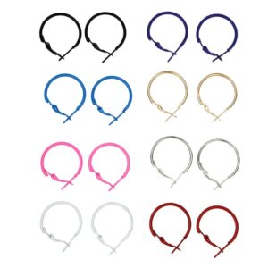 Multicolour Small Size Hoop Earrings Pack of 8 Pairs for Women