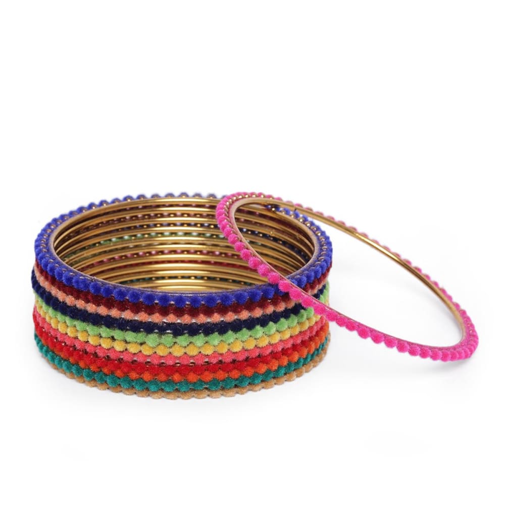 AccessHer jewellery multicolor colorful silk thread bangles