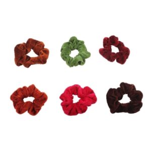 Multicolour Velvet Fabric Soft Hair Rubber Bands/Scrunchies for Women