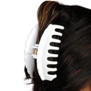 Oversized White Acrylic Hair Clip Clutchers Pack of 3 for Women