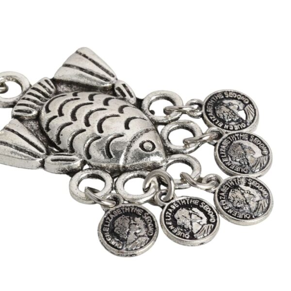 Oxidised silver classic temple style coin Dangle drop