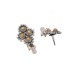 Oxidised Silver Gold Stylish Brass Dangle Drop Earrings for women