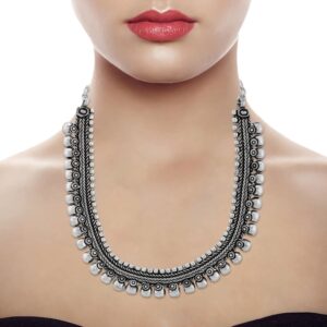 Oxidised Silver Plated Tribal Inspired Necklace Set for Women