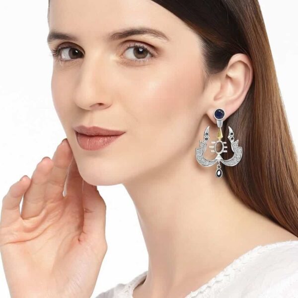 Oxidised silver Trishul Earring-ER0818HS320SB