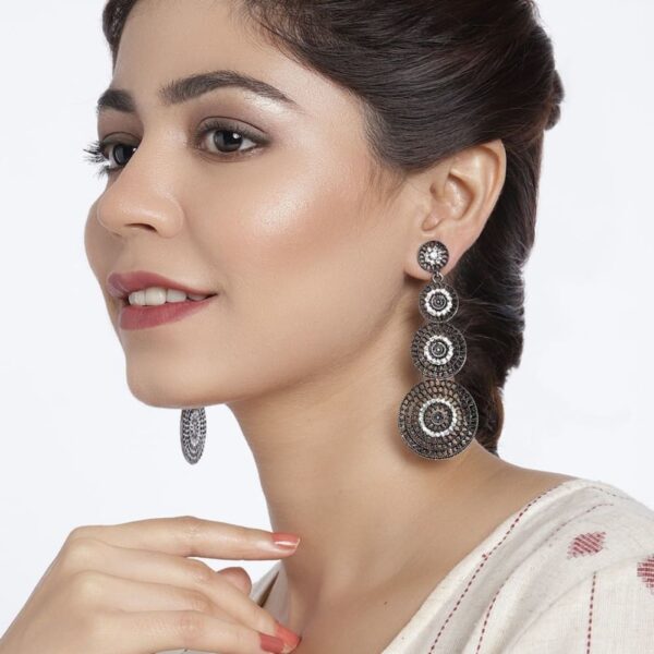 Accessher Oxidised Silver Dangle Earring For women And