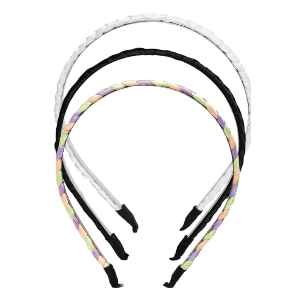 Pack Of 3 Braided Multicoloured Hairbands for Women.