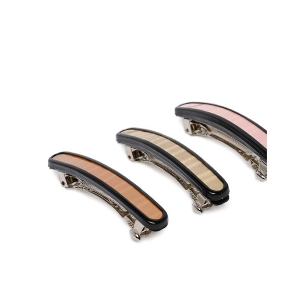 Pack of 3 Handcrafted Solid French Barrettes back hair clip