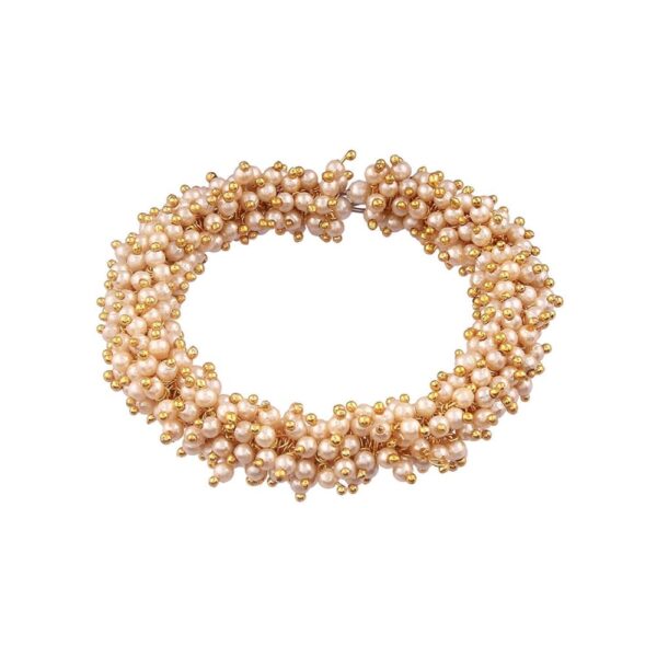 BR0917OR8090GW -AccessHer Ethnic Single Kada Bangle with drops/ Latkan made with pearls, beads for Women/ Girls - access-her