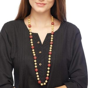Pearl Stones Used Jaipuri Mala Necklace with Beads