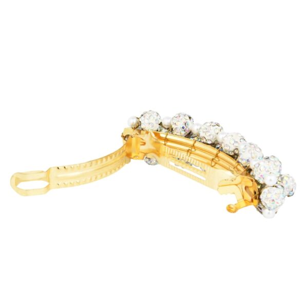 AccessHer White Color Shambala Balls and Pearls Brass Hair