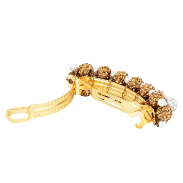 AccessHer Gold Color Shambala Balls and Pearls Brass Hair