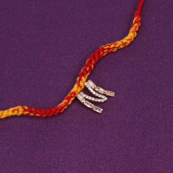 Personalised Convertible Initial Rakhi with Studded Pendant