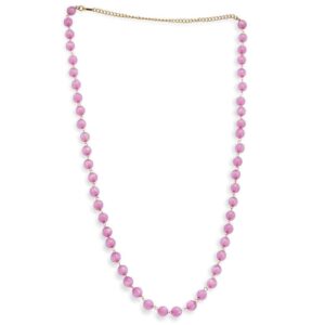 Pink Crackle Beads Long  Necklace for Women