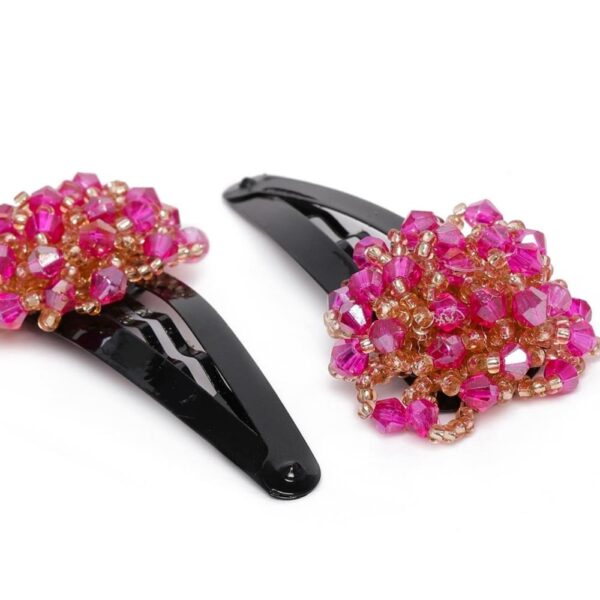 Pink Beaded Tic Tac Hair Clip- TT0221RR200P