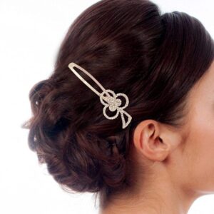 Premium Rhinestones Studded Metallic Tic Tac Hair Pin for Women