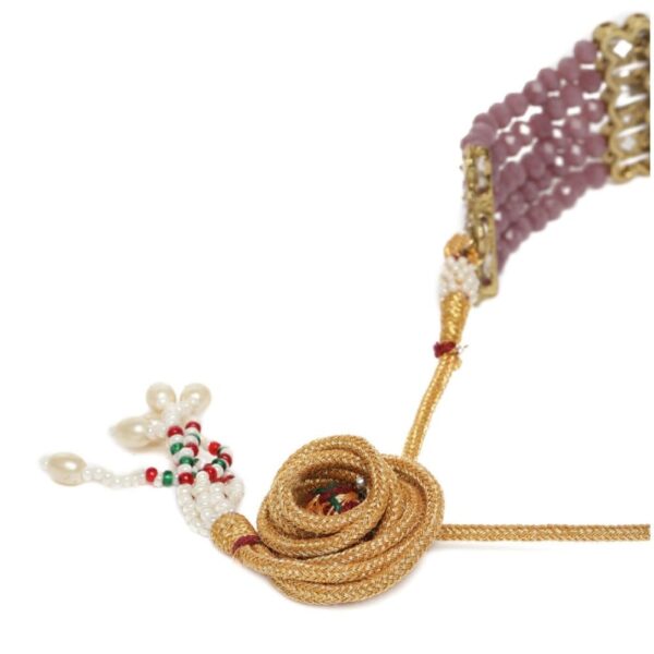Gold-Plated Purple AD-Studded Handcrafted Jewellery