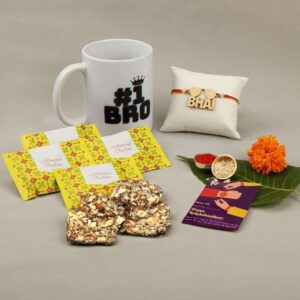 Quirky Bhai Rakhi with Greeting Card for Brother & Gifting