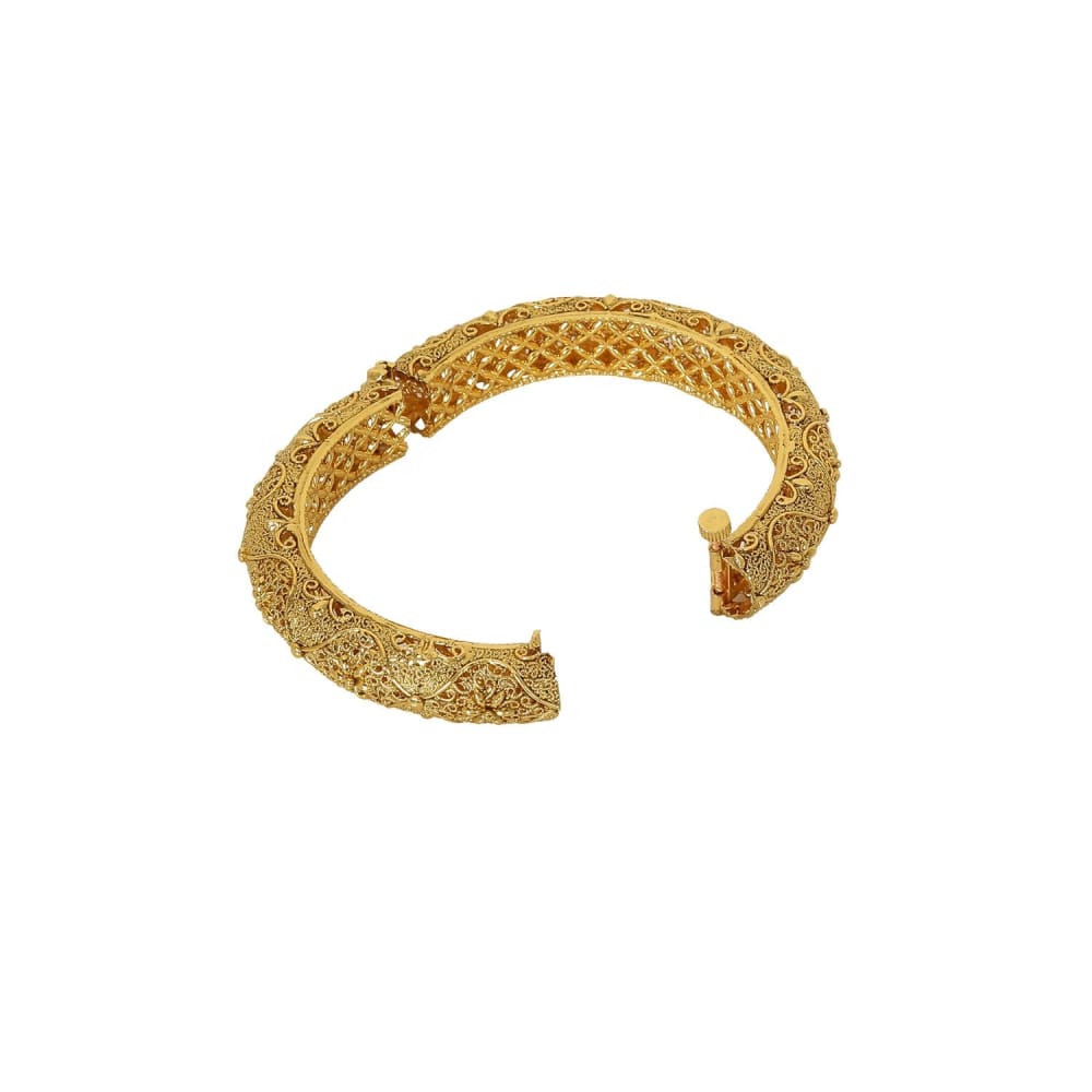 Rajwadi Inspired Filigree Gold Plated bangles set of 2