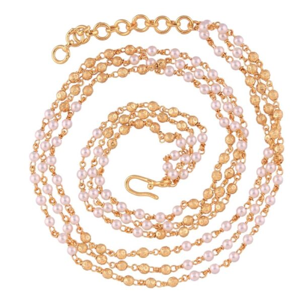 Delicate gold pearl Jaipuri mala necklace-CNS0318JY135GW