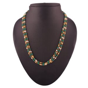Rajwadi Inspired Pearls and Beads Jaipuri Mala Necklace for Women