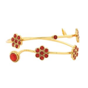 Red & Gold Color Copper Anitque Bajuband, Armlet