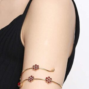 Red & Gold Color Copper Anitque Bajuband, Armlet