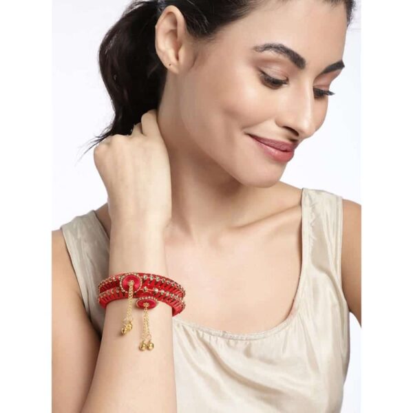 Red Silk Thread Bangles Set of 2 for Women - Bangles