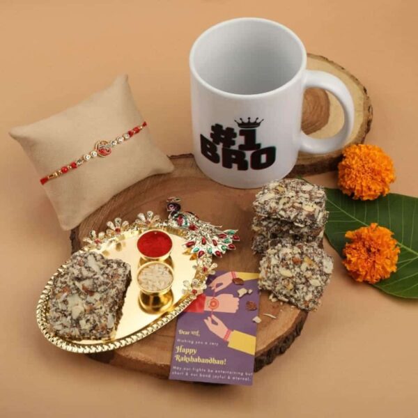 Religious Delicate Lord Ganpati Rakhi with Greeting Card for