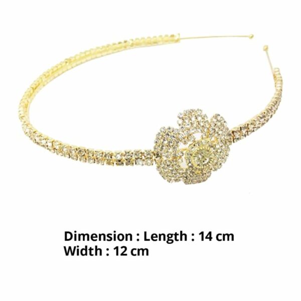 AccessHer Rhinestone Golden Hair Band Tiara Pageant for