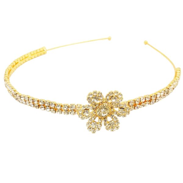 Accessher Rhinestone Studded White Floral Hair Band for