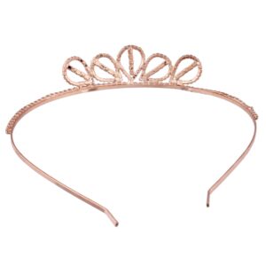 Rhinestone Studded Golden Metal Hair Band Crown for Women