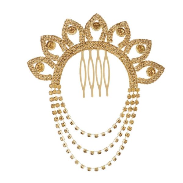 AccessHer Studded Hair Jewelery Single Choti Jadai Billai, jooda pin,Hair Brooch with Hook Wedding Bridal Jewellery for Women-CHT0617GC4008GFLCT - access-her