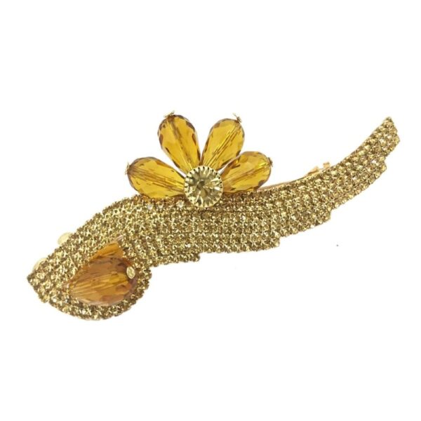 Gold Plated Designer Studded Back Hair Clips with