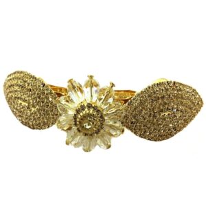 Rhinestones and Crystal Beads Embellished Hair Barrette Buckle Clip for Women