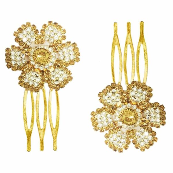 AccessHer Hair Jewellery Golden Flower Small Size French