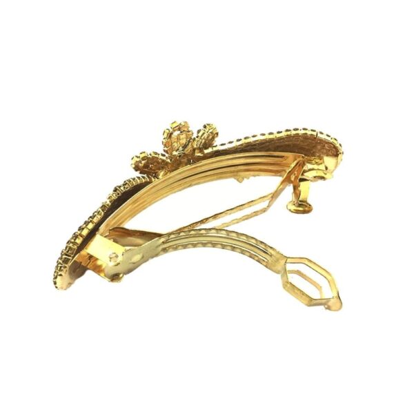 Gold Brass Studded Clip Hair Accessories-HP0317GC155GCGFLCT